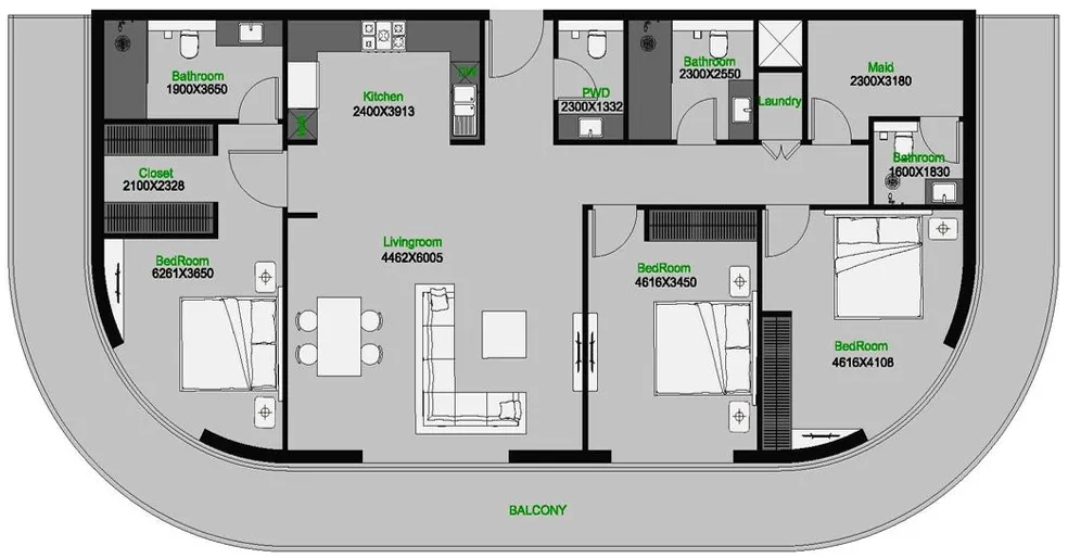 AQUA Properties The Central Downtown floor plan