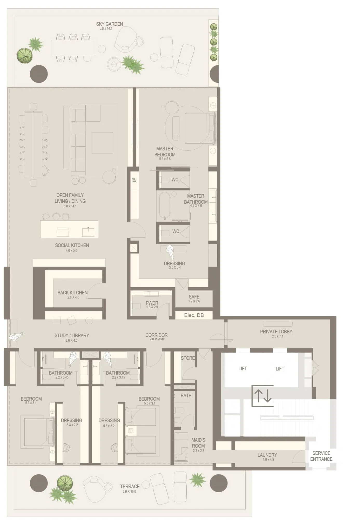 Al Seeb Developers The Chedi Private Residences floor plan