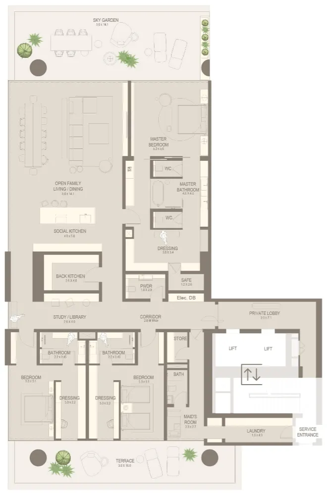 Al Seeb Developers The Chedi Private Residences floor plan