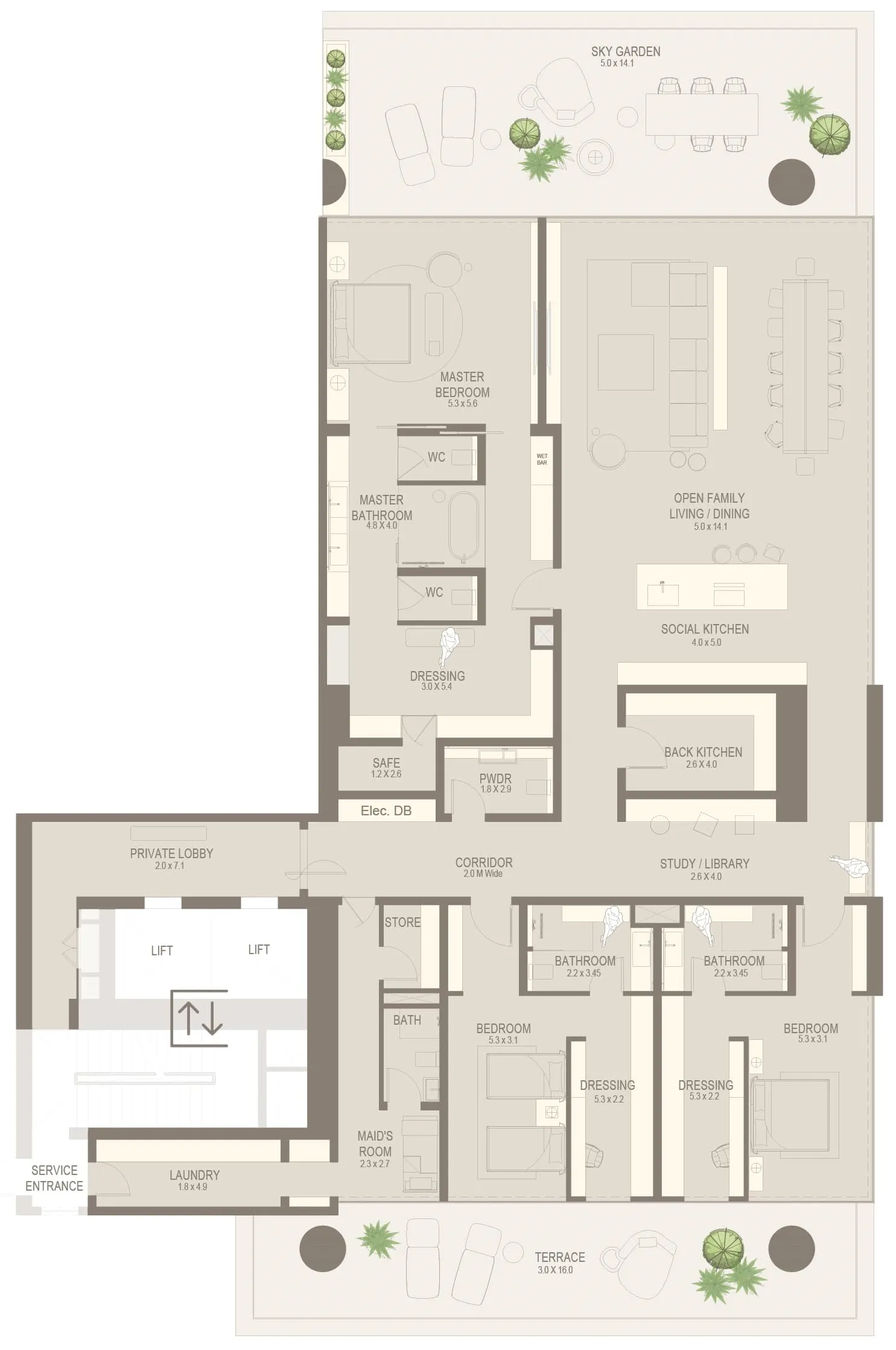 Al Seeb Developers The Chedi Private Residences floor plan