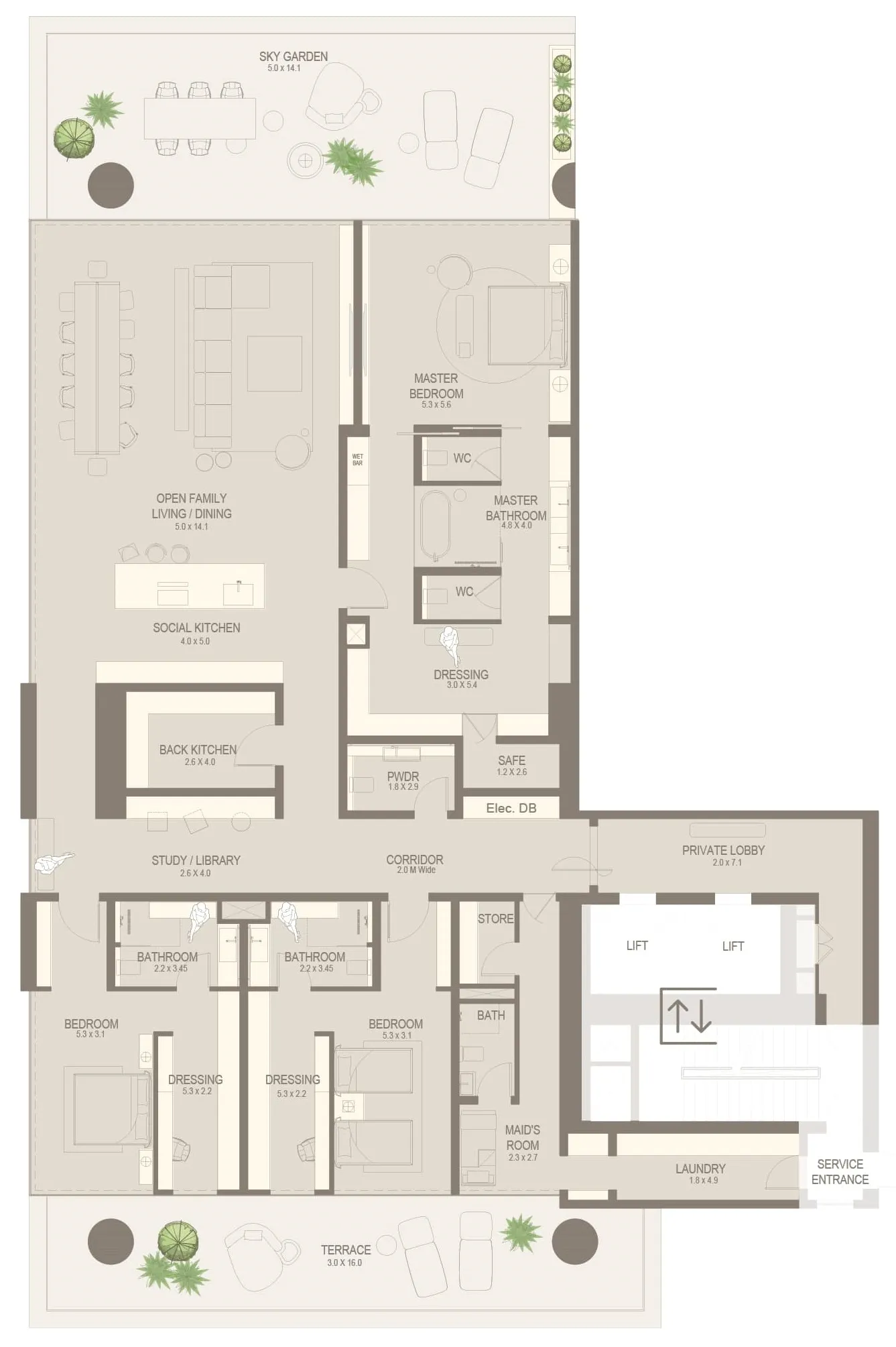 Al Seeb Developers The Chedi Private Residences floor plan