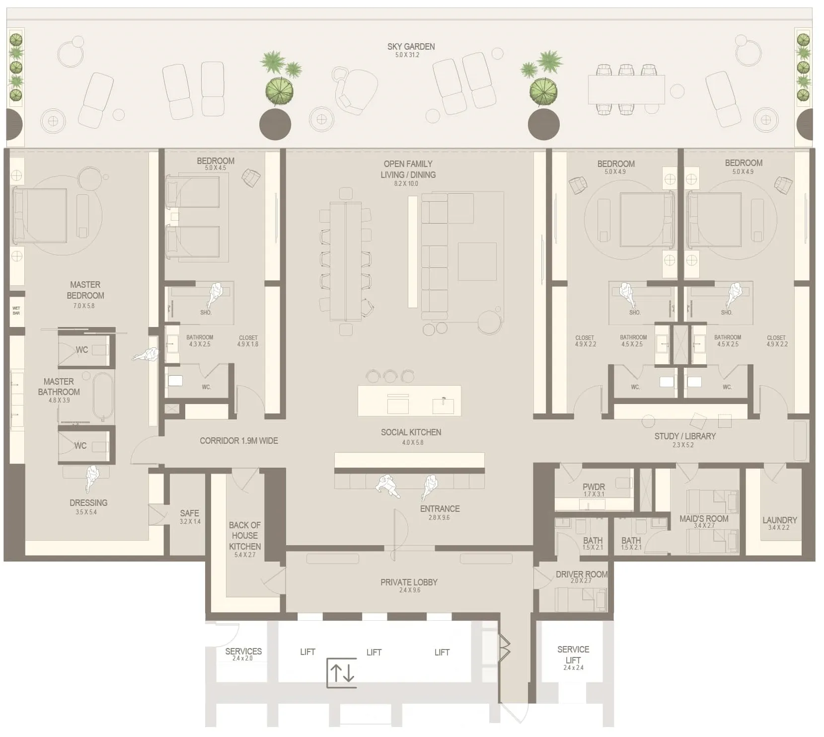 Al Seeb Developers The Chedi Private Residences floor plan