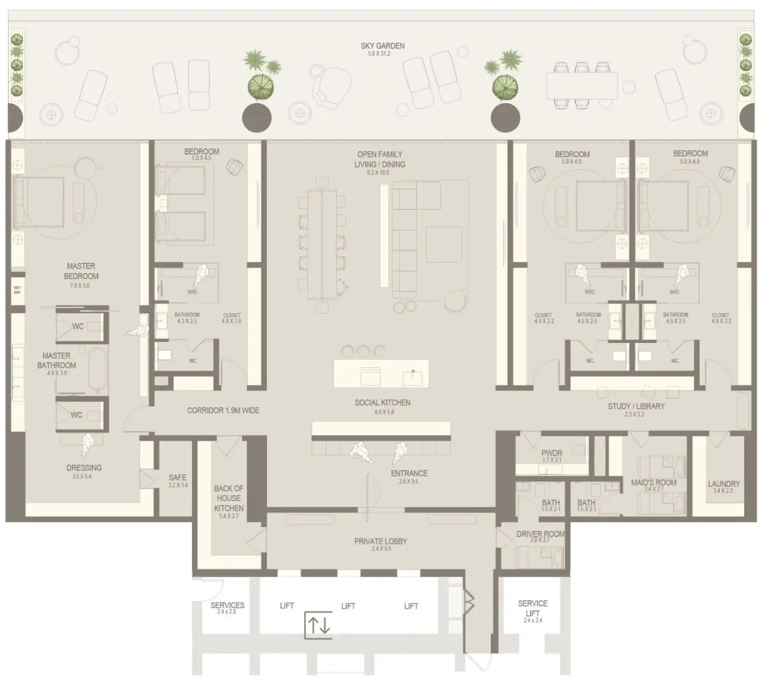 Al Seeb Developers The Chedi Private Residences floor plan