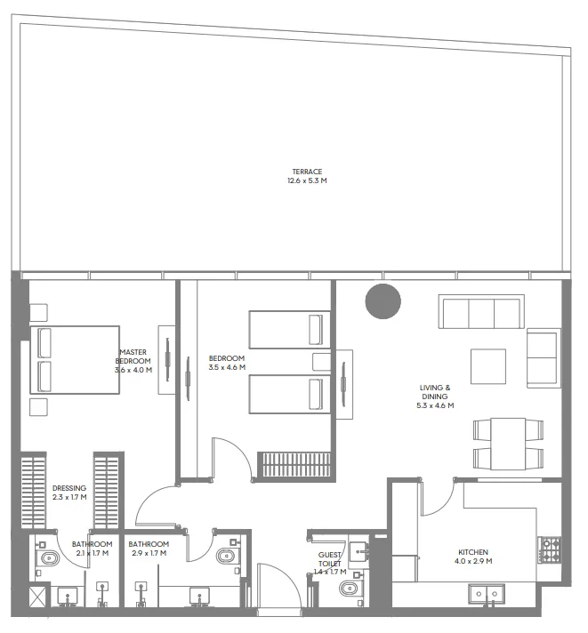 Arada The Gate 3 and 4 floor plan