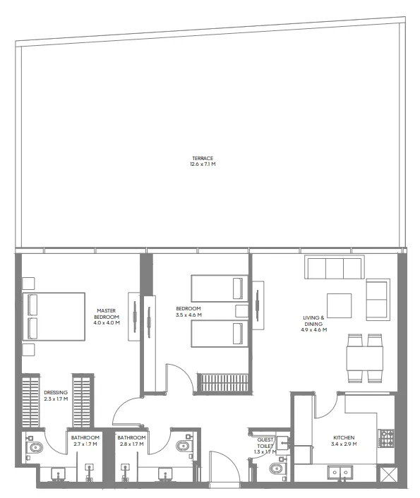 Arada The Gate 3 and 4 floor plan