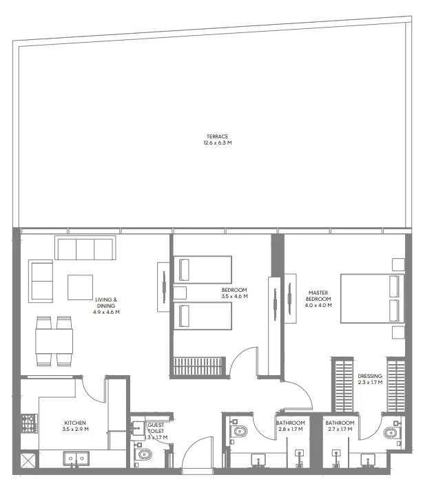 Arada The Gate 3 and 4 floor plan