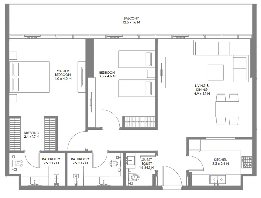 Arada The Gate 3 and 4 floor plan