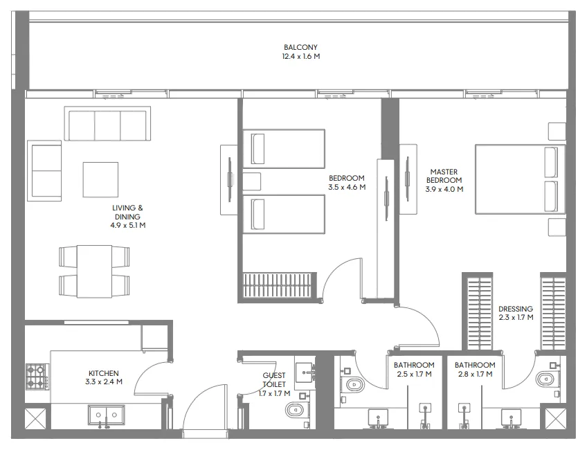 Arada The Gate 3 and 4 floor plan