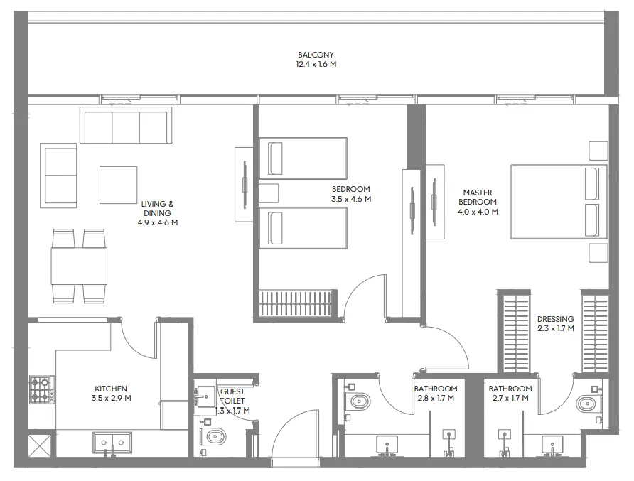 Arada The Gate 3 and 4 floor plan