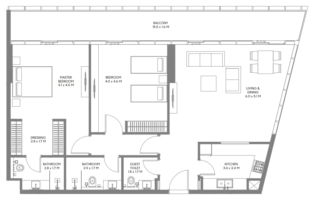 Arada The Gate 3 and 4 floor plan