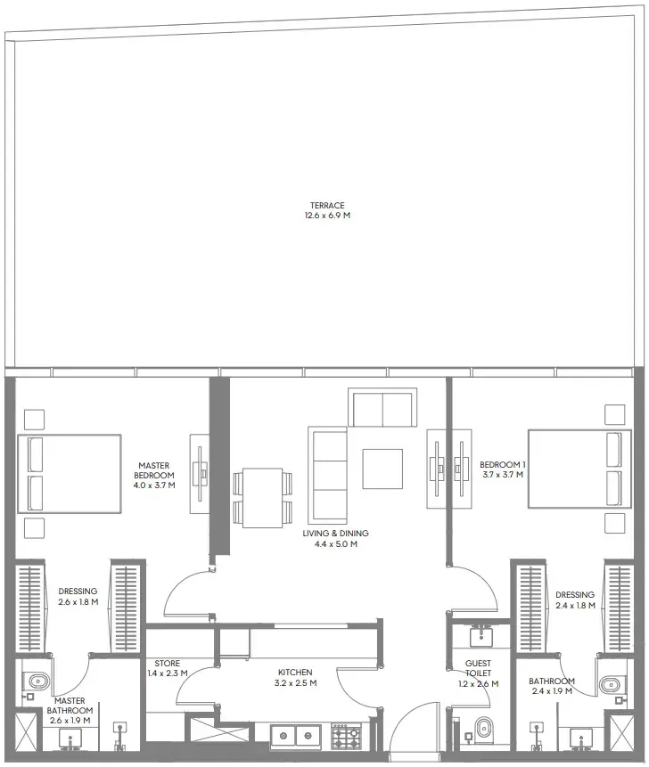 Arada The Gate 3 and 4 floor plan
