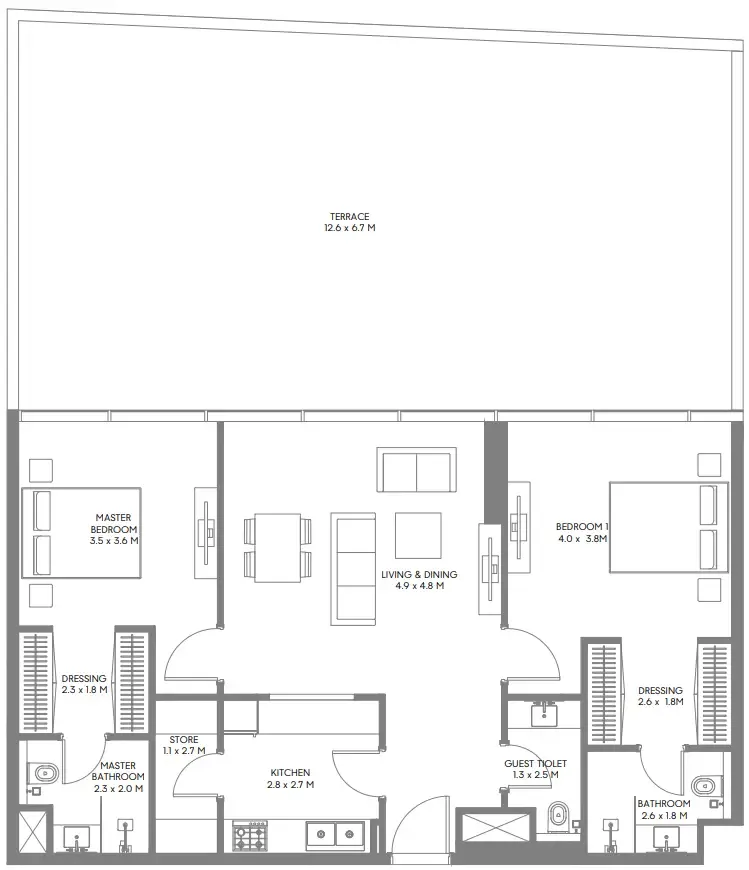 Arada The Gate 3 and 4 floor plan