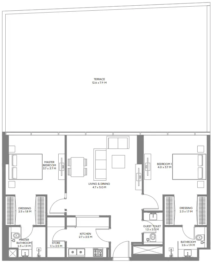 Arada The Gate 3 and 4 floor plan