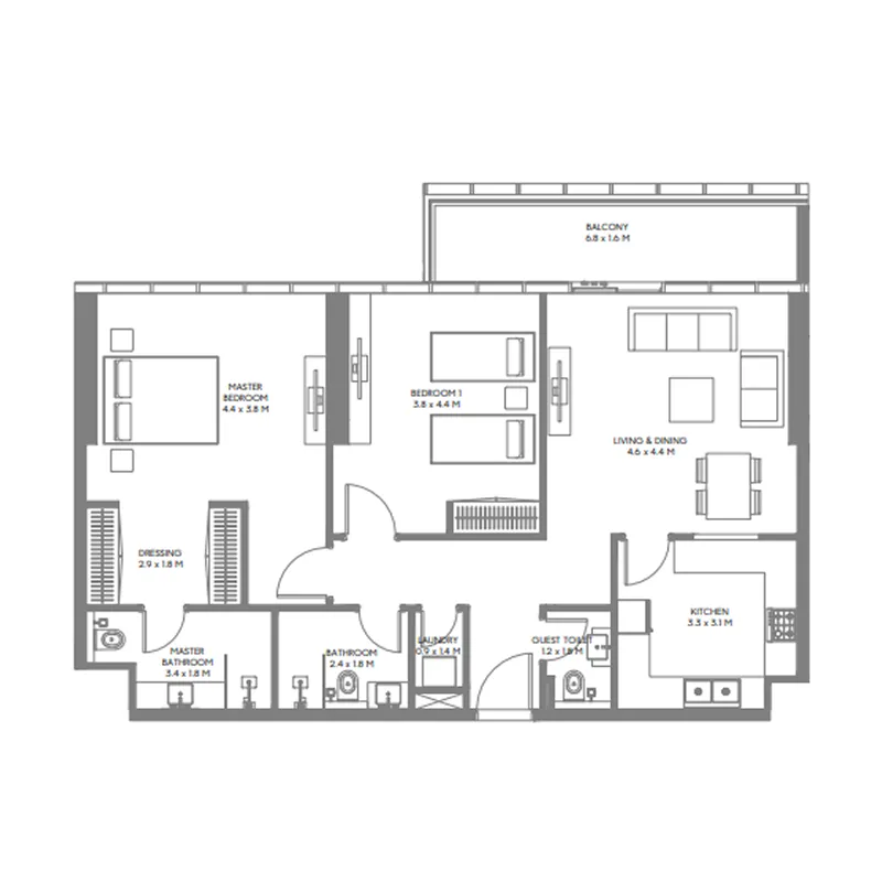Arada The Gate 3 and 4 floor plan