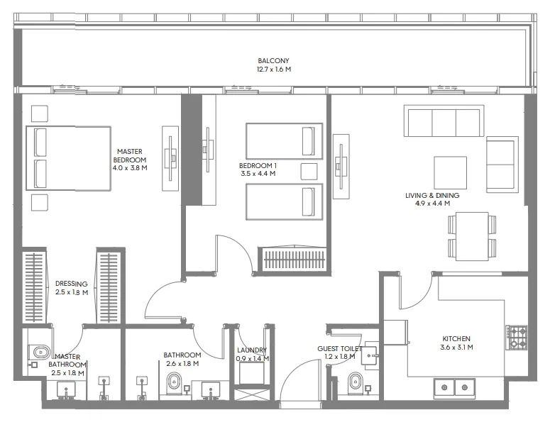 Arada The Gate 3 and 4 floor plan
