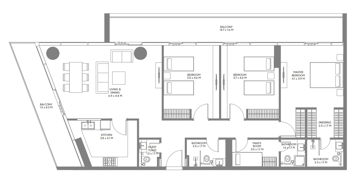 Arada The Gate 3 and 4 floor plan