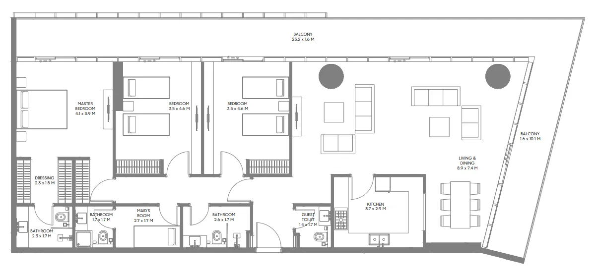 Arada The Gate 3 and 4 floor plan