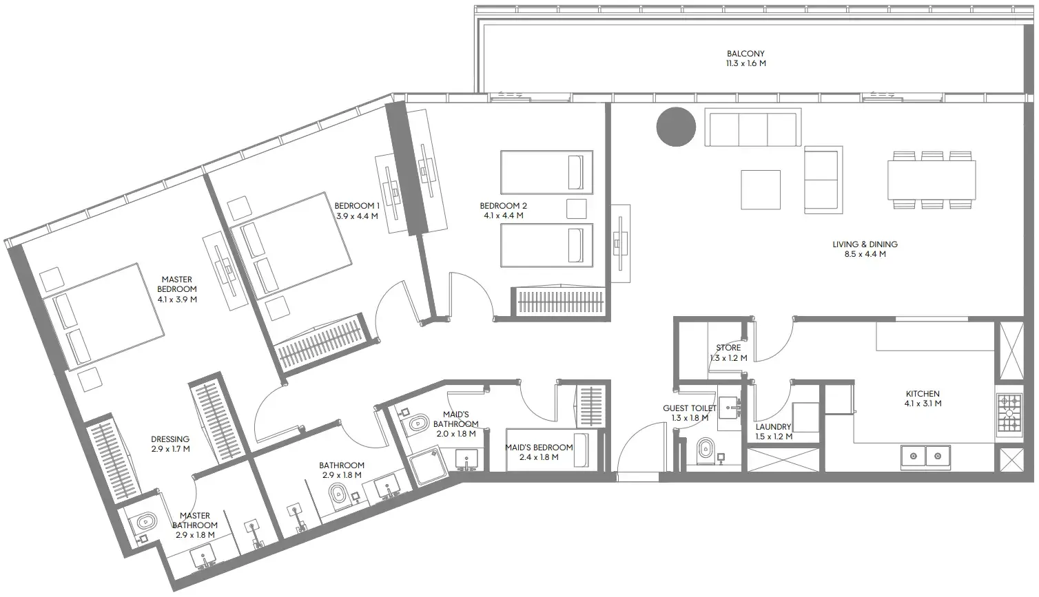 Arada The Gate 3 and 4 floor plan