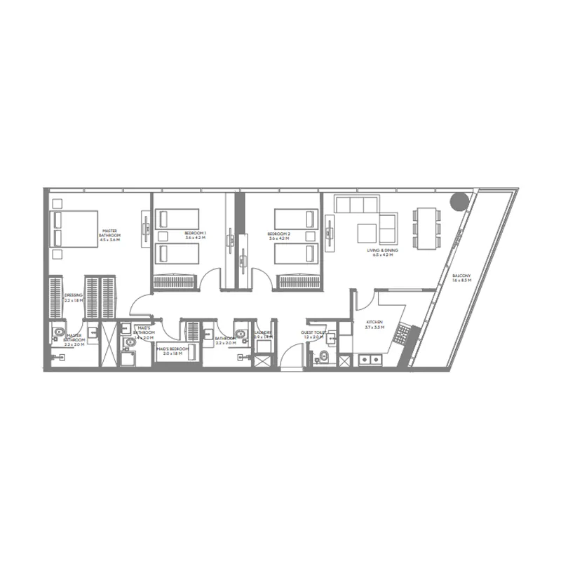 Arada The Gate 3 and 4 floor plan