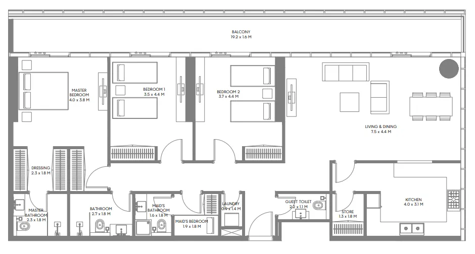 Arada The Gate 3 and 4 floor plan