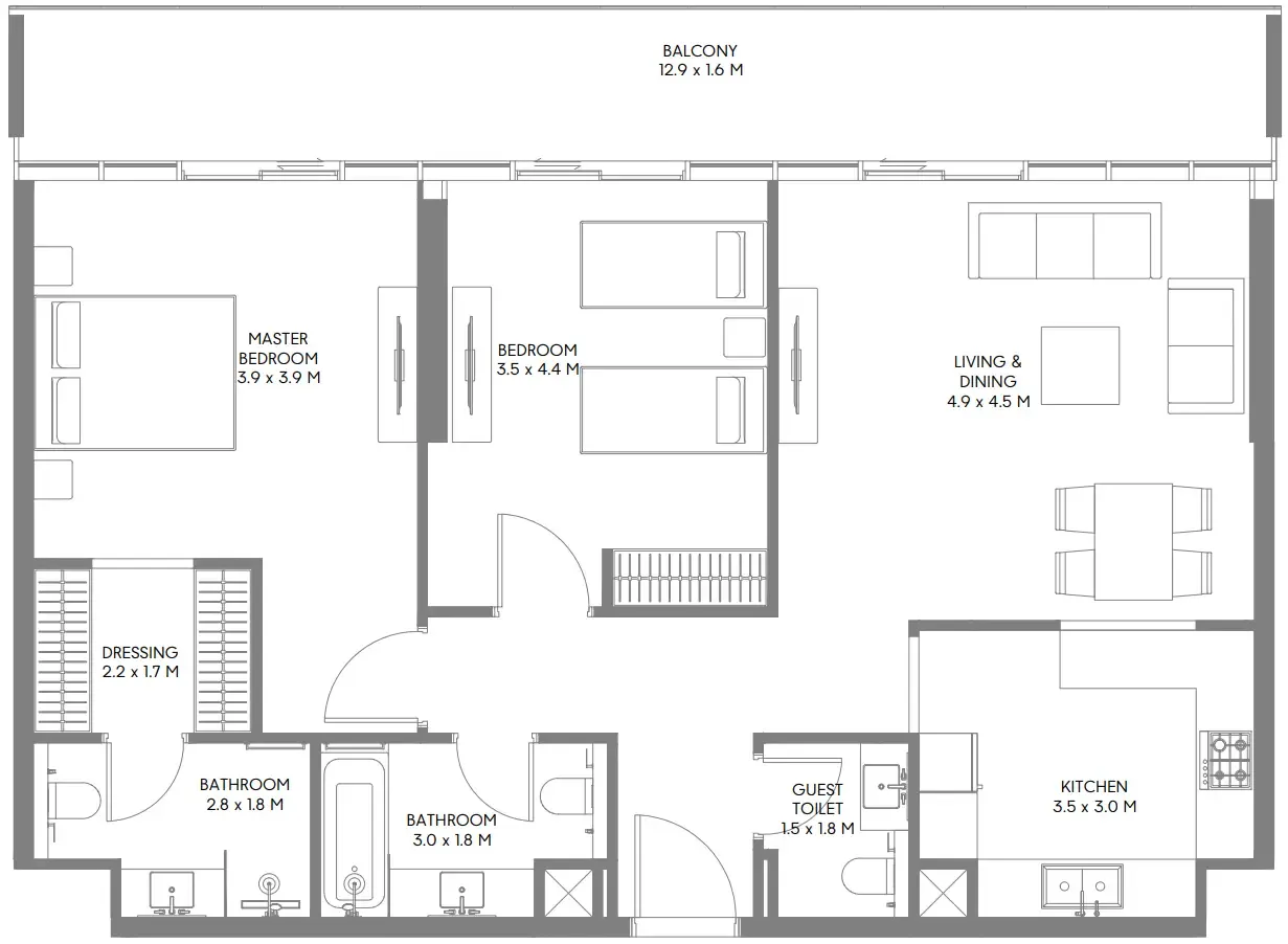 Arada The Gate 5 floor plan