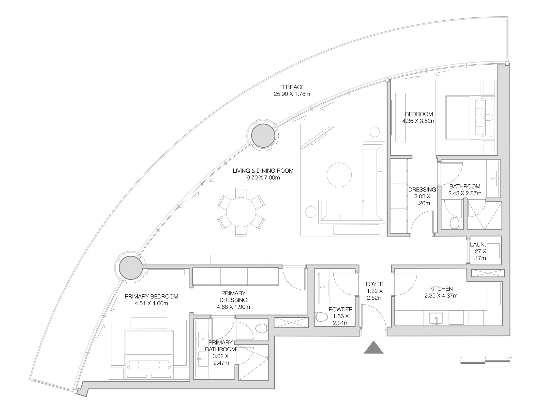 H&H Development The Residences at The Dubai Beach EDITION floor plan