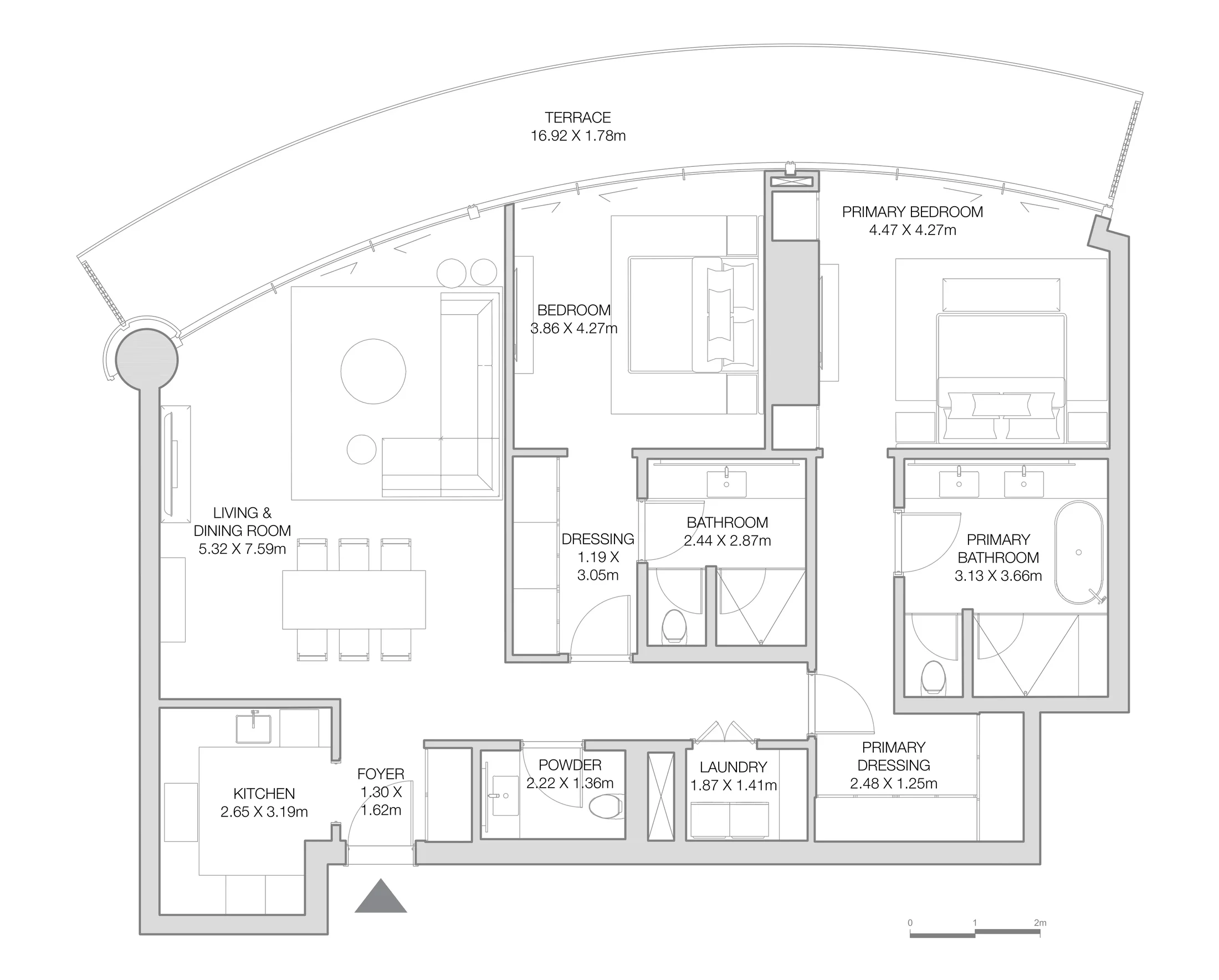 H&H Development The Residences at The Dubai Beach EDITION floor plan