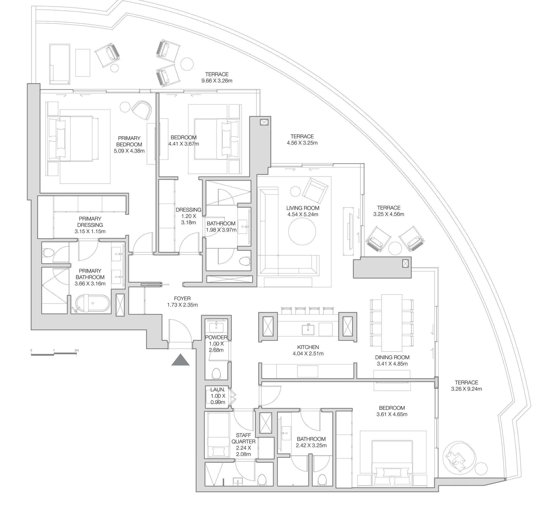 H&H Development The Residences at The Dubai Beach EDITION floor plan