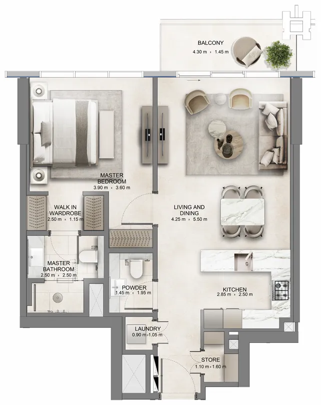 Dubai International Financial Centre (DIFC) The Residences DIFC Zabeel District floor plan