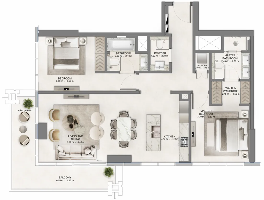 Dubai International Financial Centre (DIFC) The Residences DIFC Zabeel District floor plan