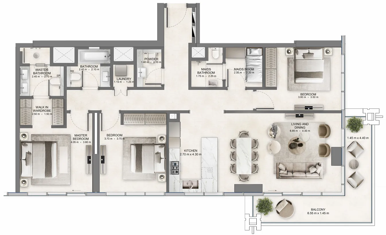 Dubai International Financial Centre (DIFC) The Residences DIFC Zabeel District floor plan