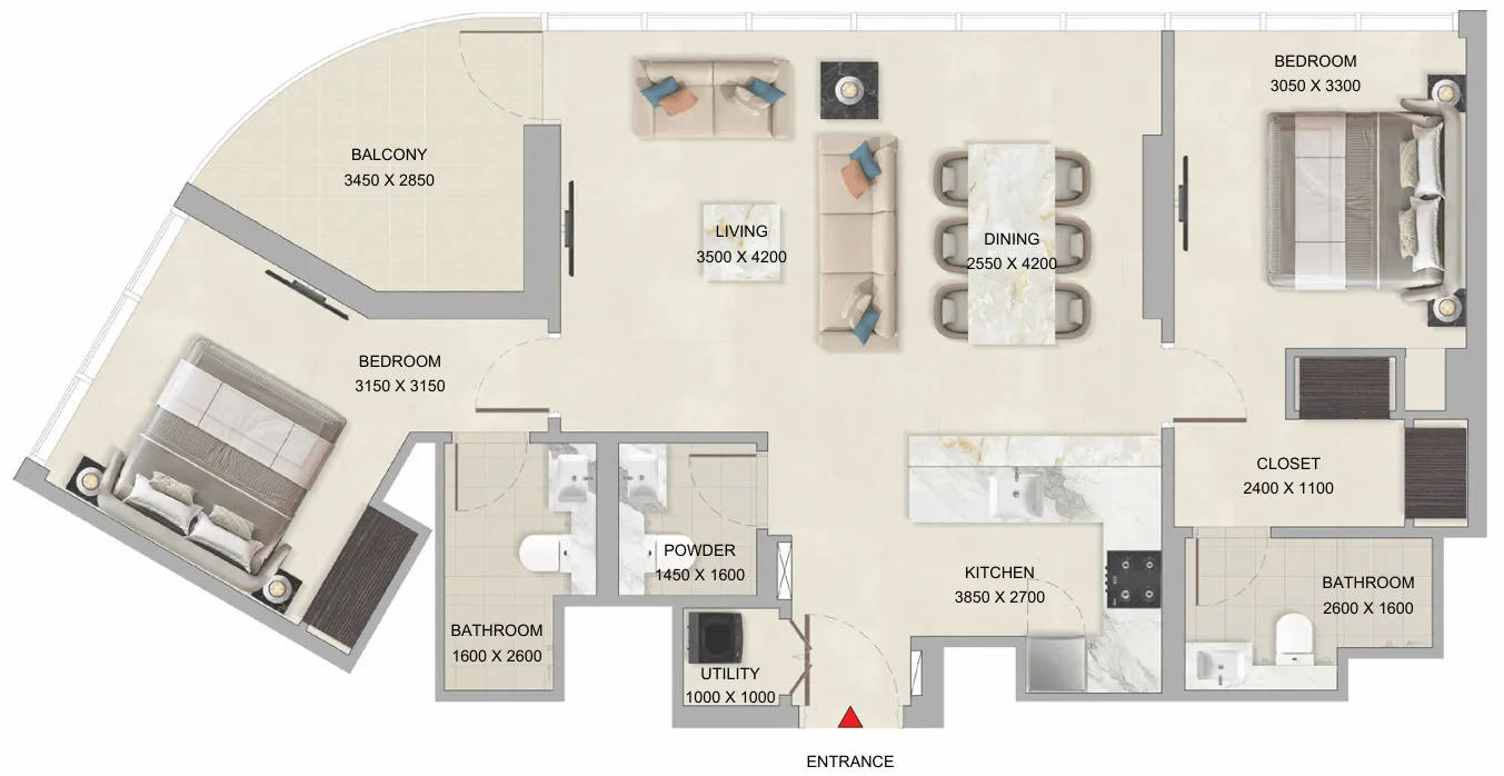 Sobha Tranquil Beach Residences floor plan