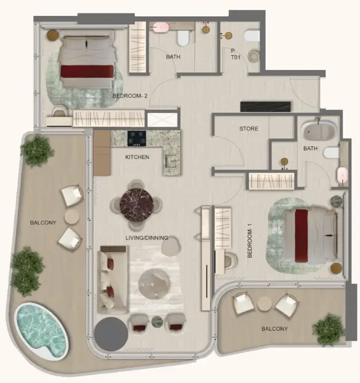 Fakhruddin Properties Development Treppan Serenique Residences floor plan