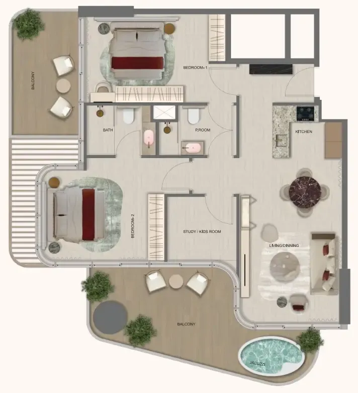 Fakhruddin Properties Development Treppan Serenique Residences floor plan
