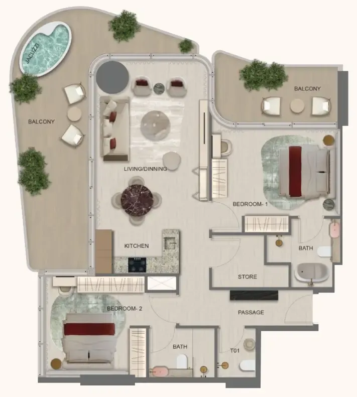 Fakhruddin Properties Development Treppan Serenique Residences floor plan