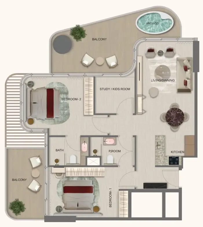 Fakhruddin Properties Development Treppan Serenique Residences floor plan