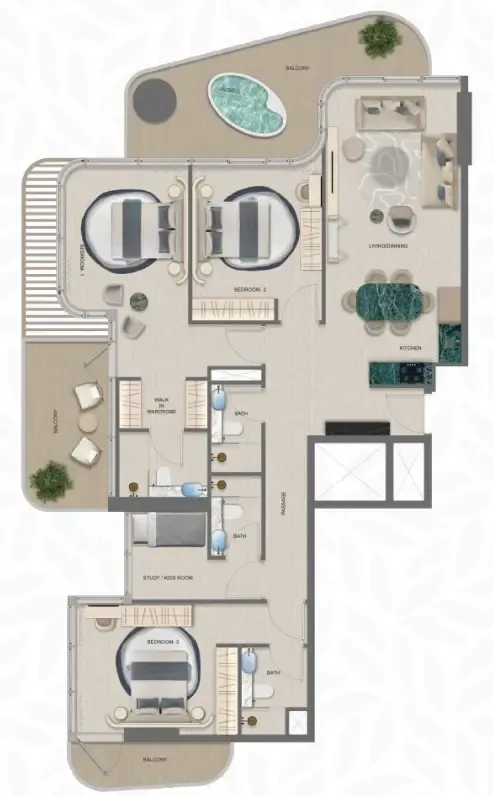 Fakhruddin Properties Development Treppan Serenique Residences floor plan