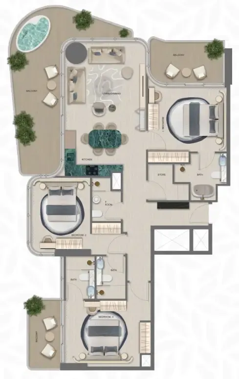 Fakhruddin Properties Development Treppan Serenique Residences floor plan