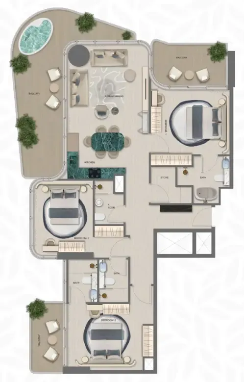 Fakhruddin Properties Development Treppan Serenique Residences floor plan