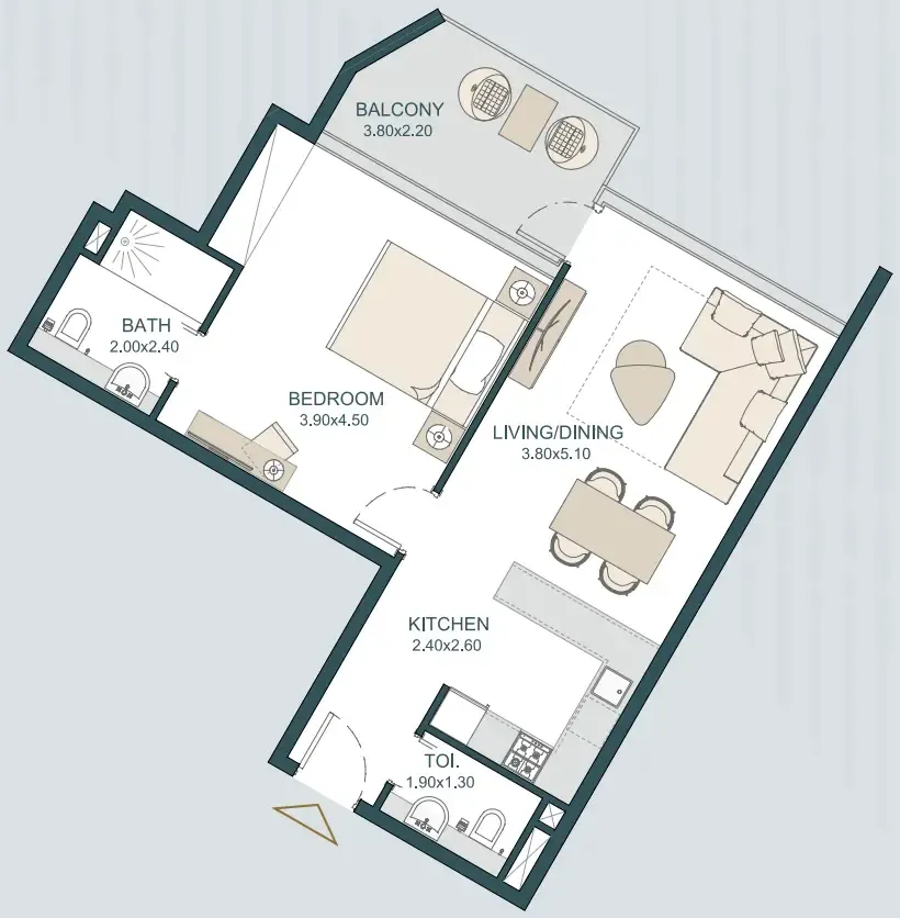 Deyaar Tria floor plan