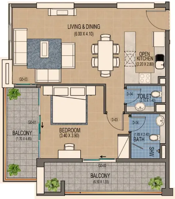 Purvanchal Development Triana Residences floor plan