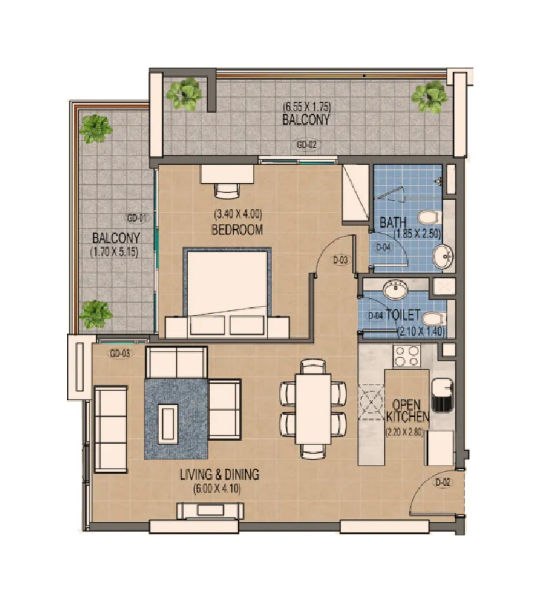 Purvanchal Development Triana Residences floor plan