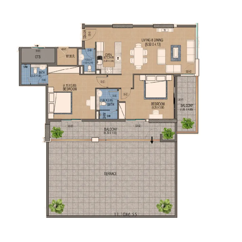 Purvanchal Development Triana Residences floor plan