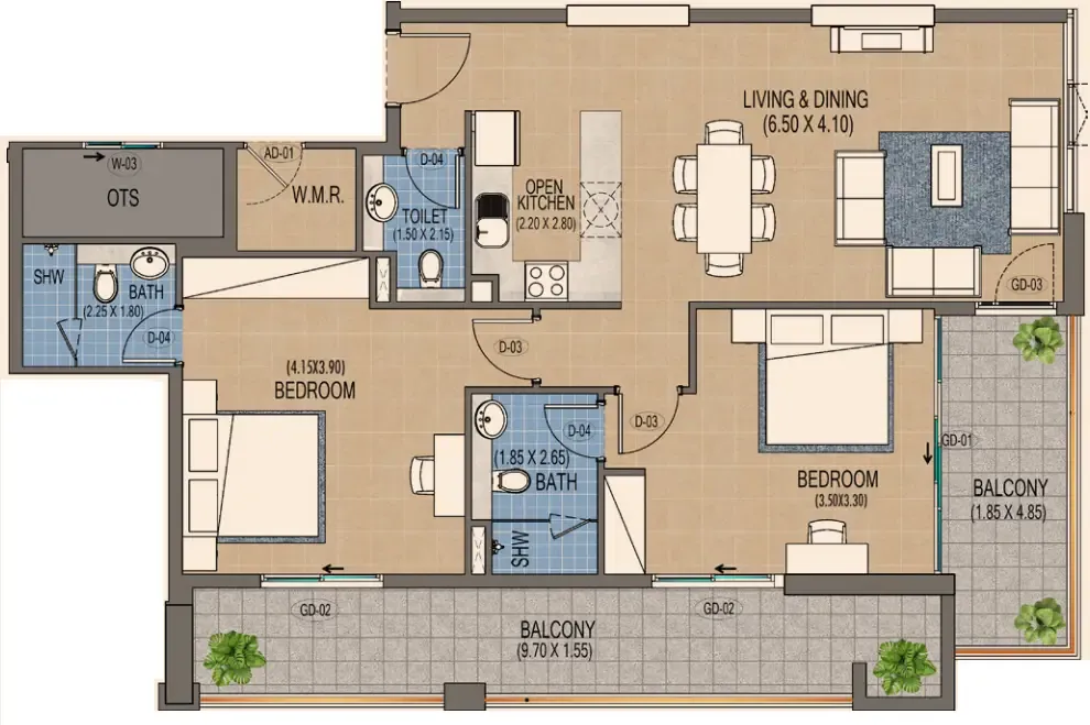 Purvanchal Development Triana Residences floor plan