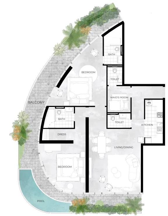 MIRA Developments Trussardi Residences floor plan