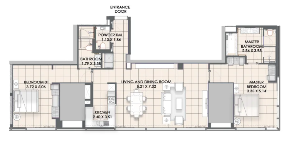 Emaar Vida Dubai Marina floor plan