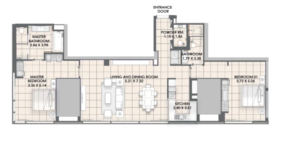 Emaar Vida Dubai Marina floor plan