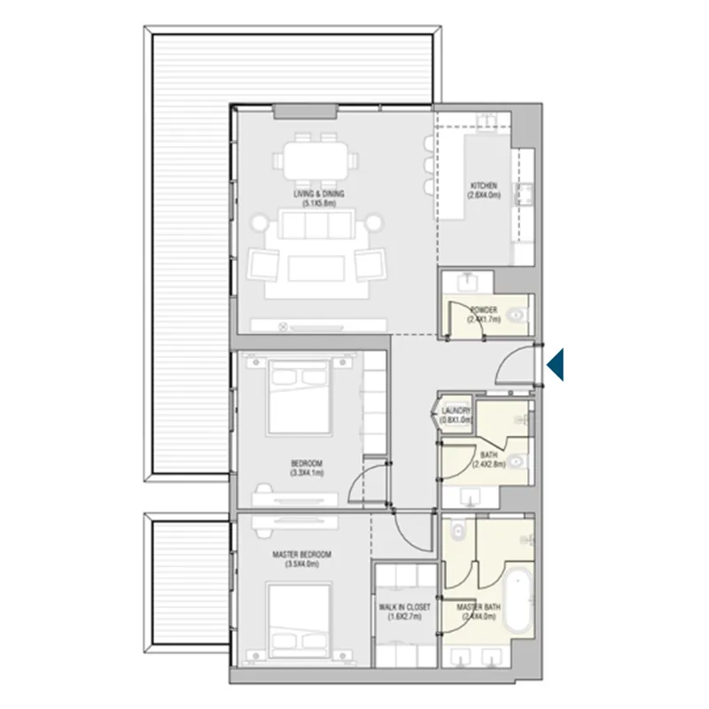 ALAIN Vida Residences Saadiyat Island floor plan