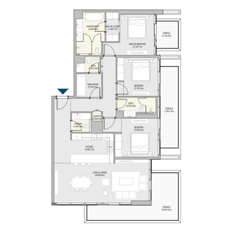 ALAIN Vida Residences Saadiyat Island floor plan