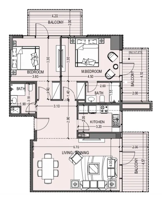 Dubai Investments Real Estate Violet Tower floor plan